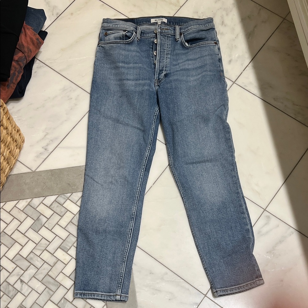 Re/Done Women's Light Blue Straight Leg Jeans